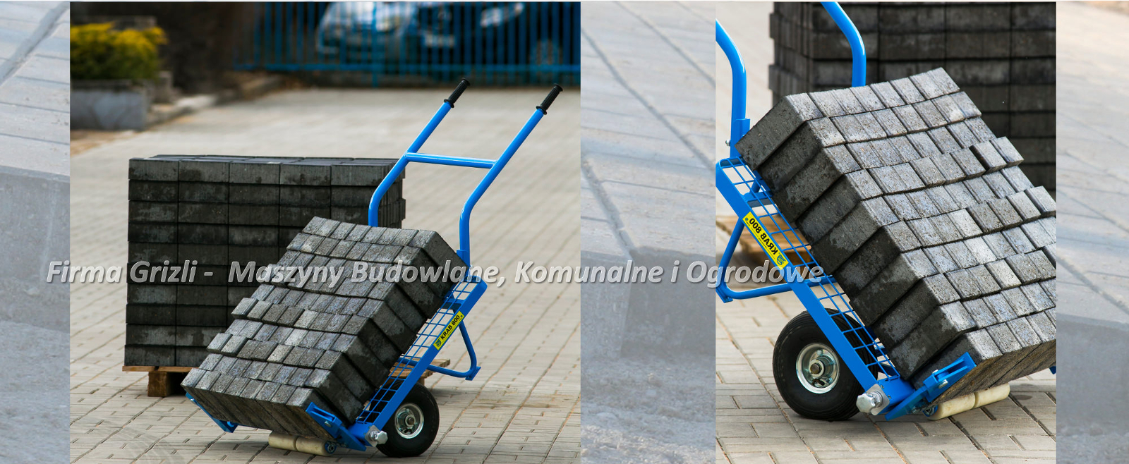 Krab 800 - wózek brukarski firmy Jazon - do przewożenia kostki brukowej z palety do miejsca układania
